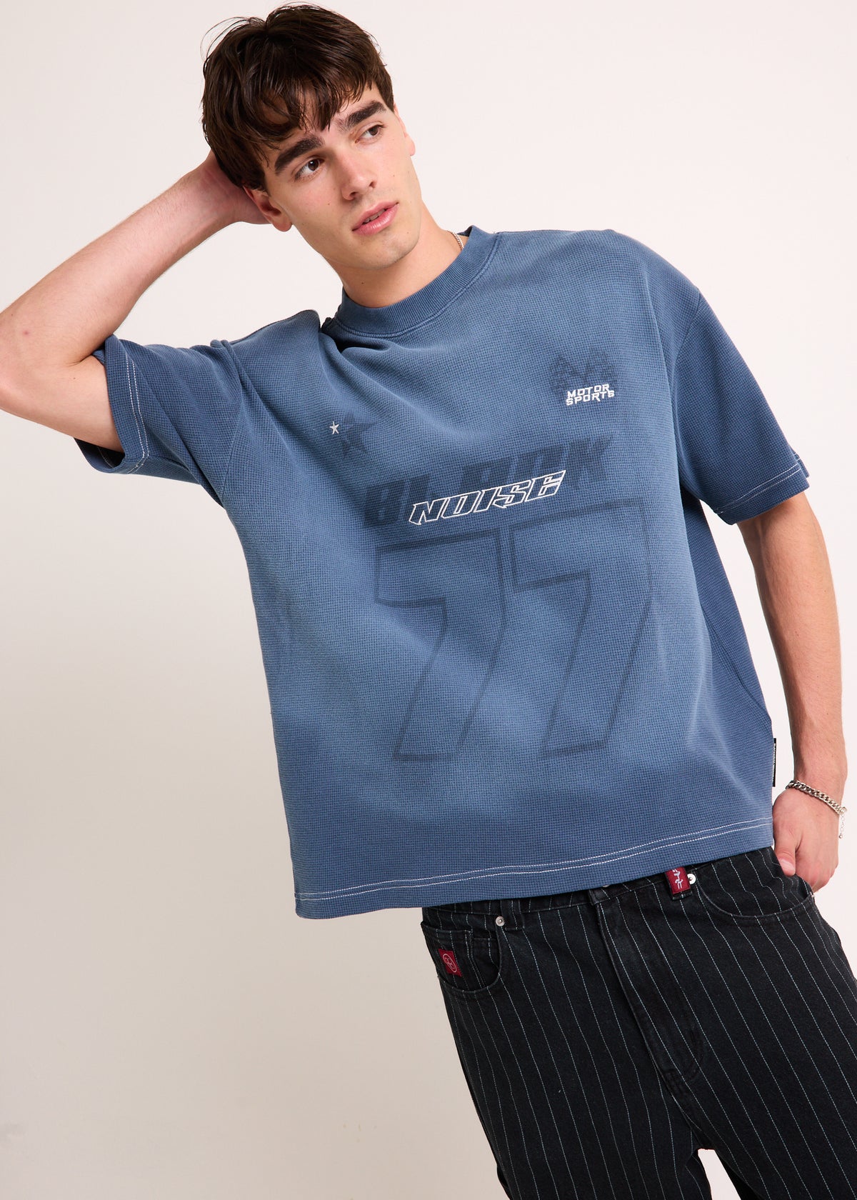 Varsity Waffle Crop T-Shirt PETROL