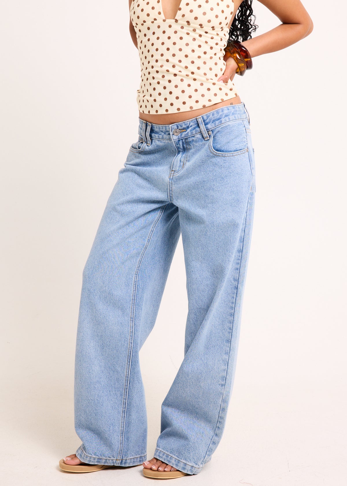 Lennon Low Slouch Denim Jeans BLUE FADE
