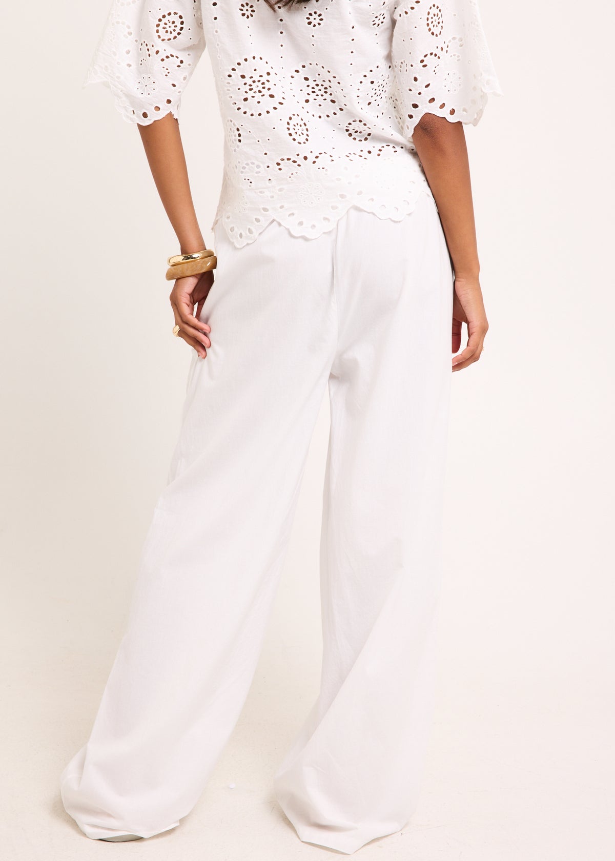 Lupe Embroidered Pants WHITE