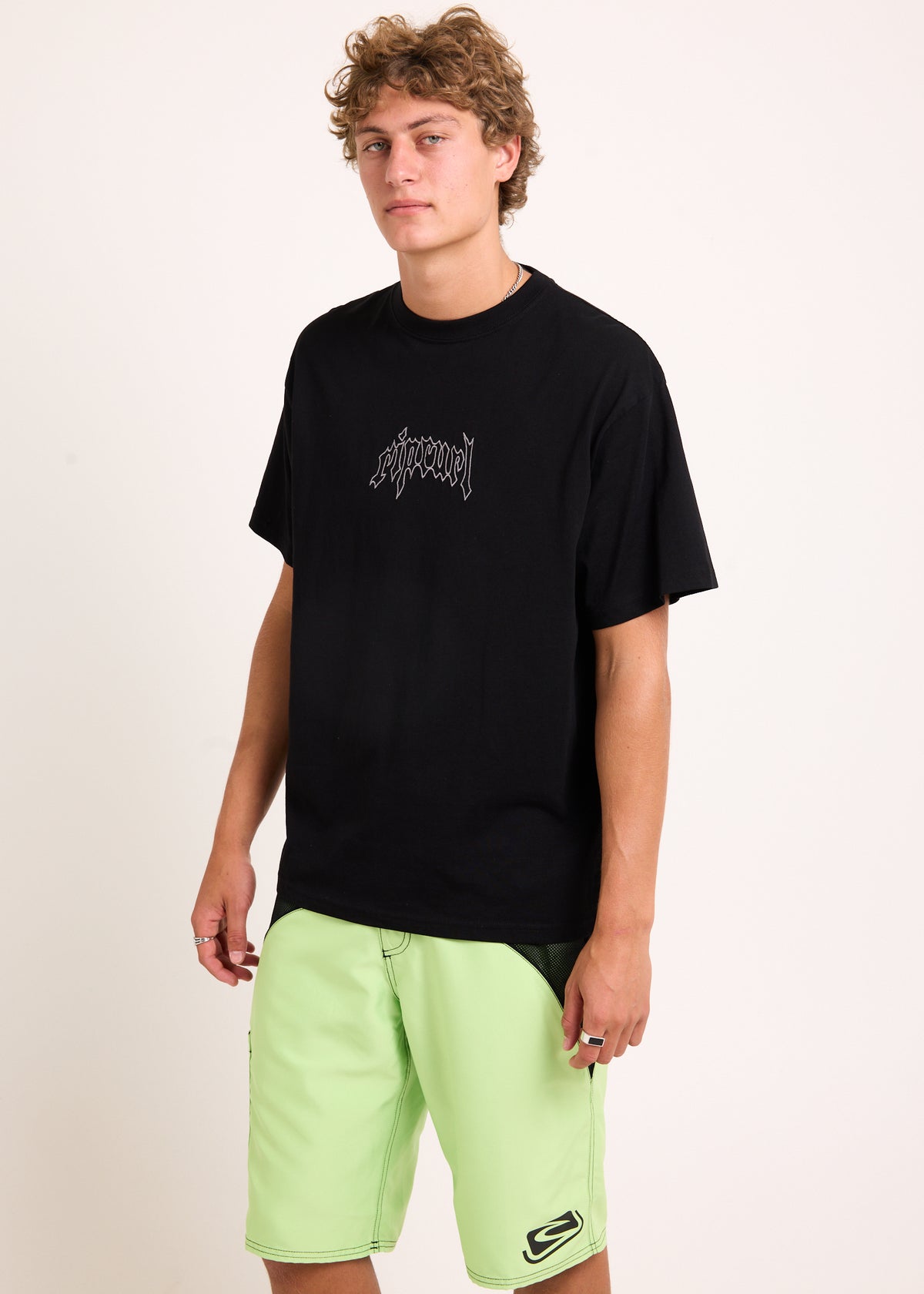 Archive Goth Embroidery T-Shirt BLACK