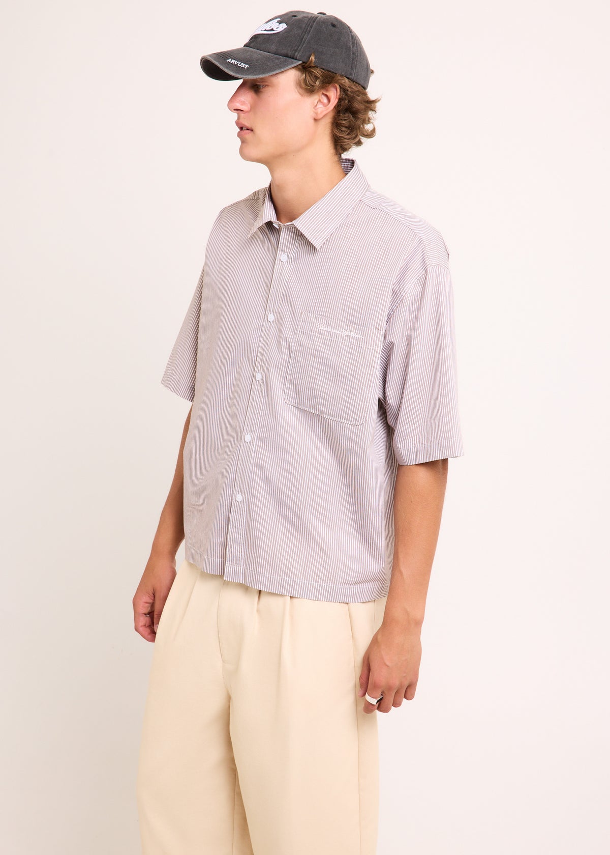 Miami Resort Shirt BROWN STRIPE
