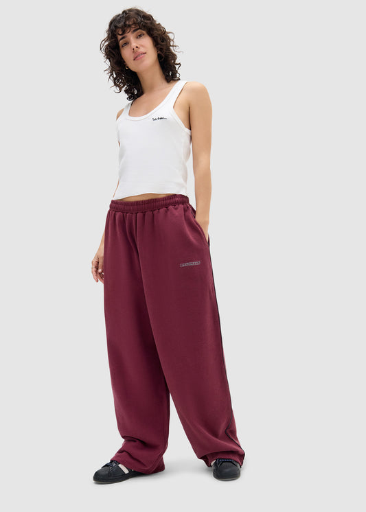 Harri Wide Leg Jogger Pants BURGUNDY-6625
