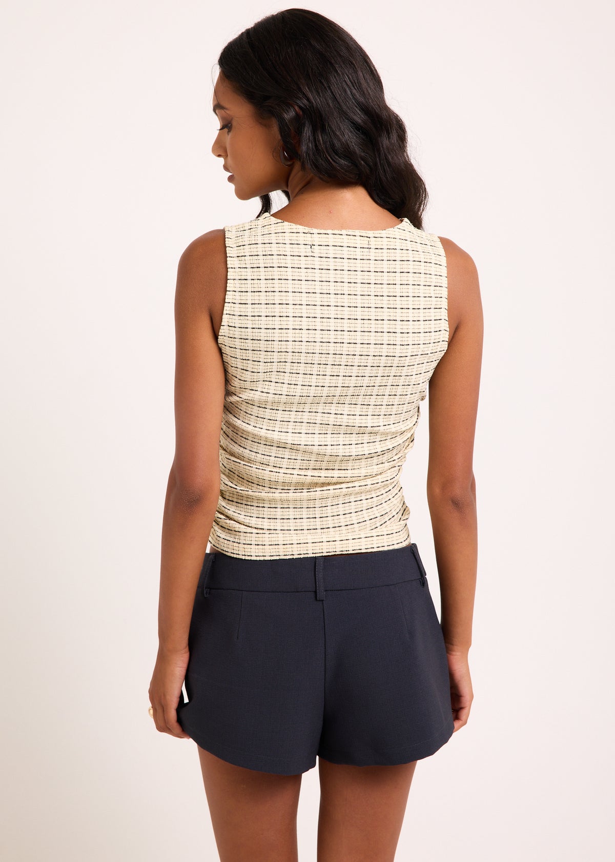 Winnie Warped Check Top BUTTER