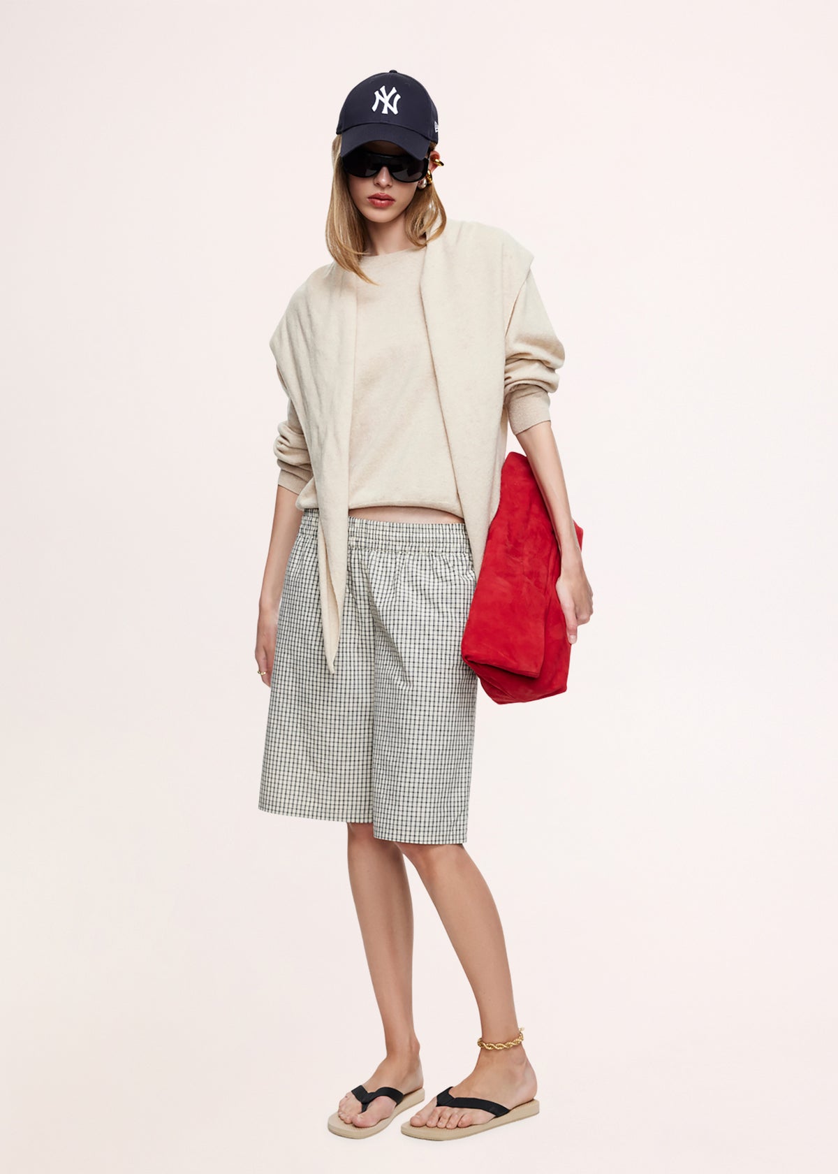 Sevigney Long Shorts CREAM CHECK