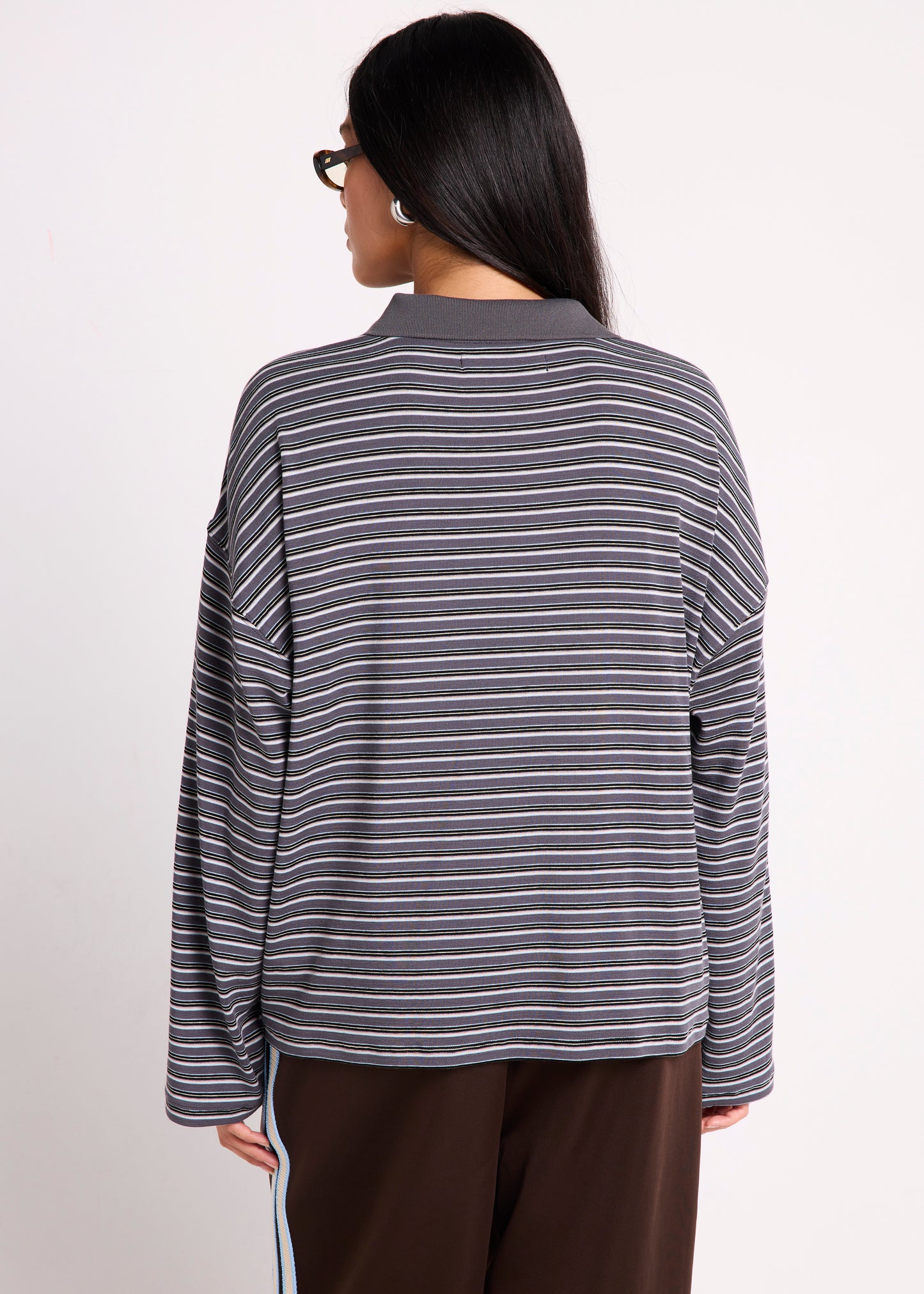 Alexa Stripe Long Sleeve Polo
