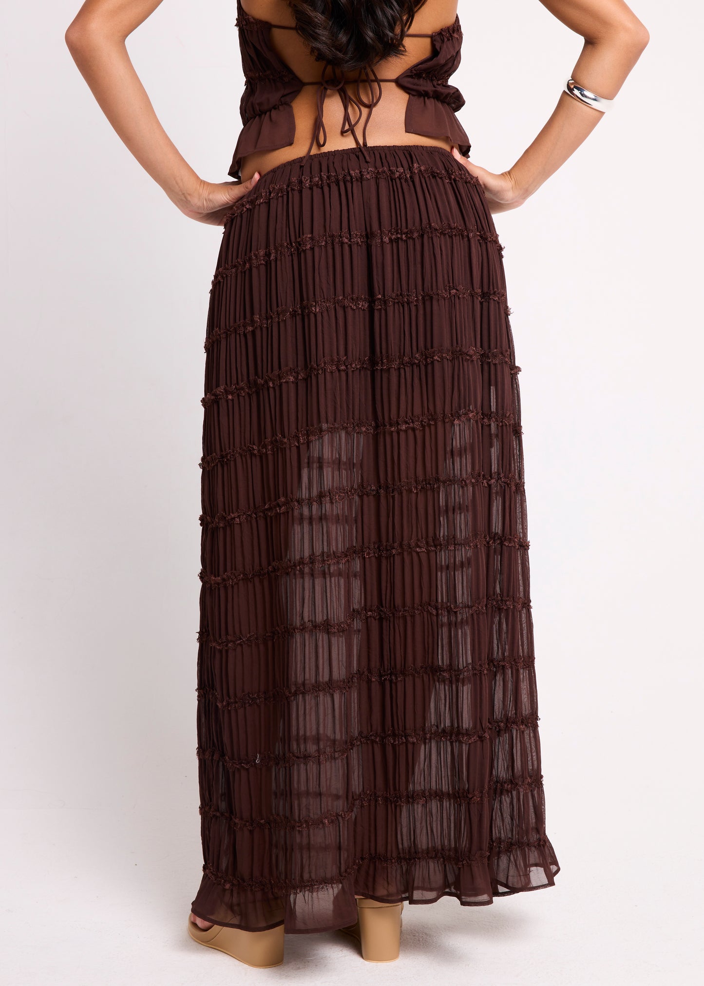 Alda Shirred Maxi Skirt