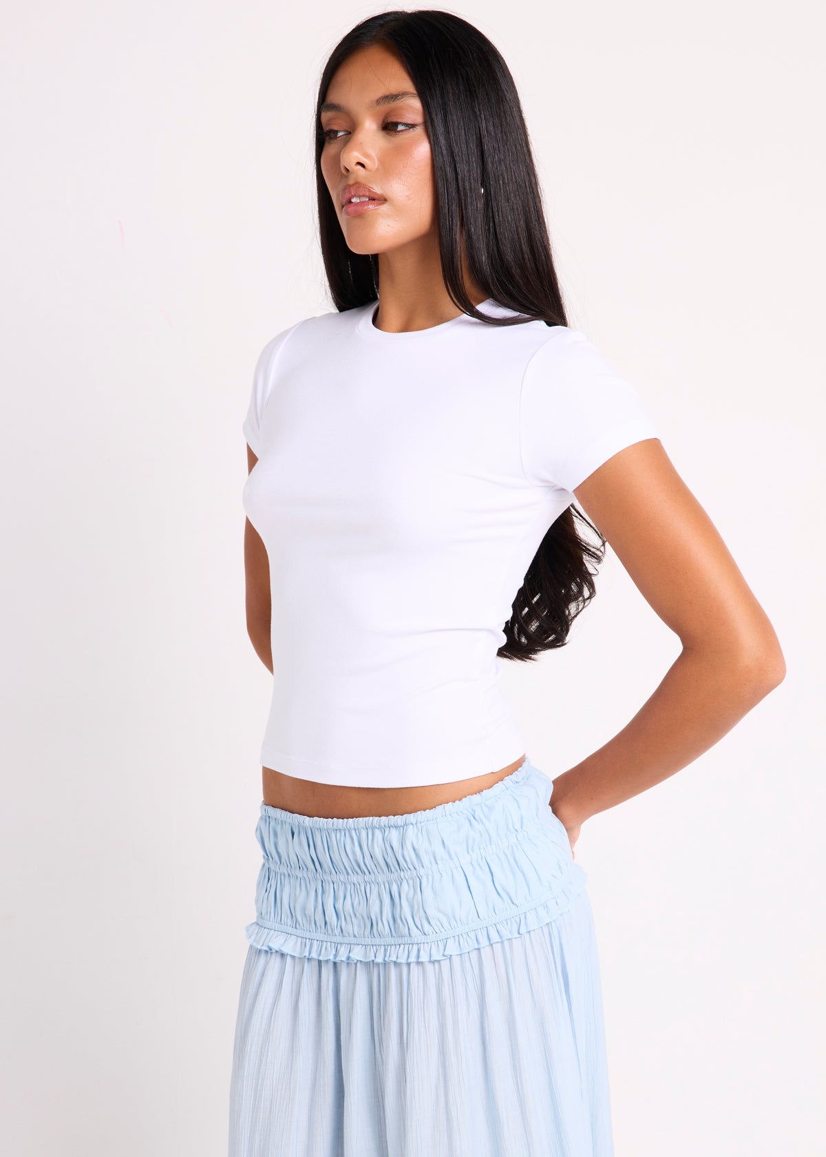 Slinky Fitted T-Shirt WHITE