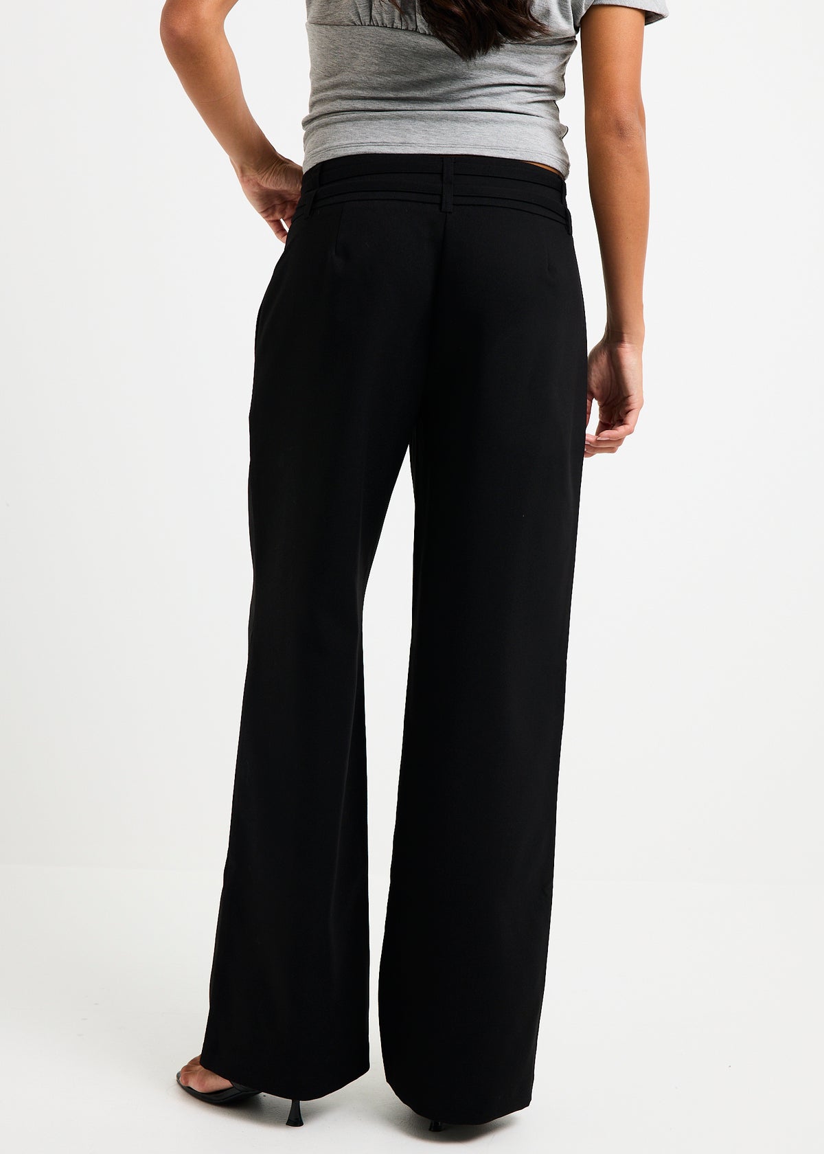 Renelle Belt Detail Pants BLACK