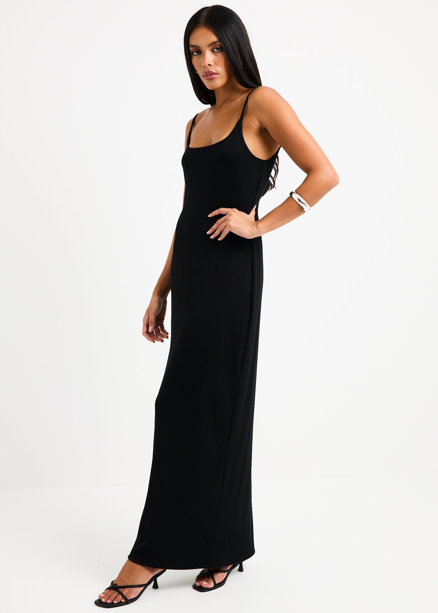 Straight Neck Maxi Dress
