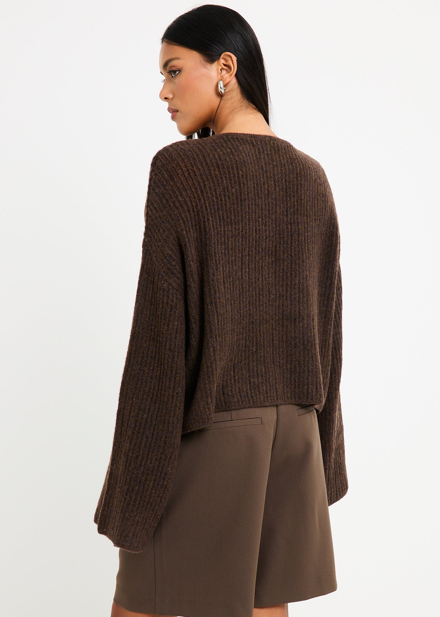 Monica Ladder Long Sleeve Knit Sweater