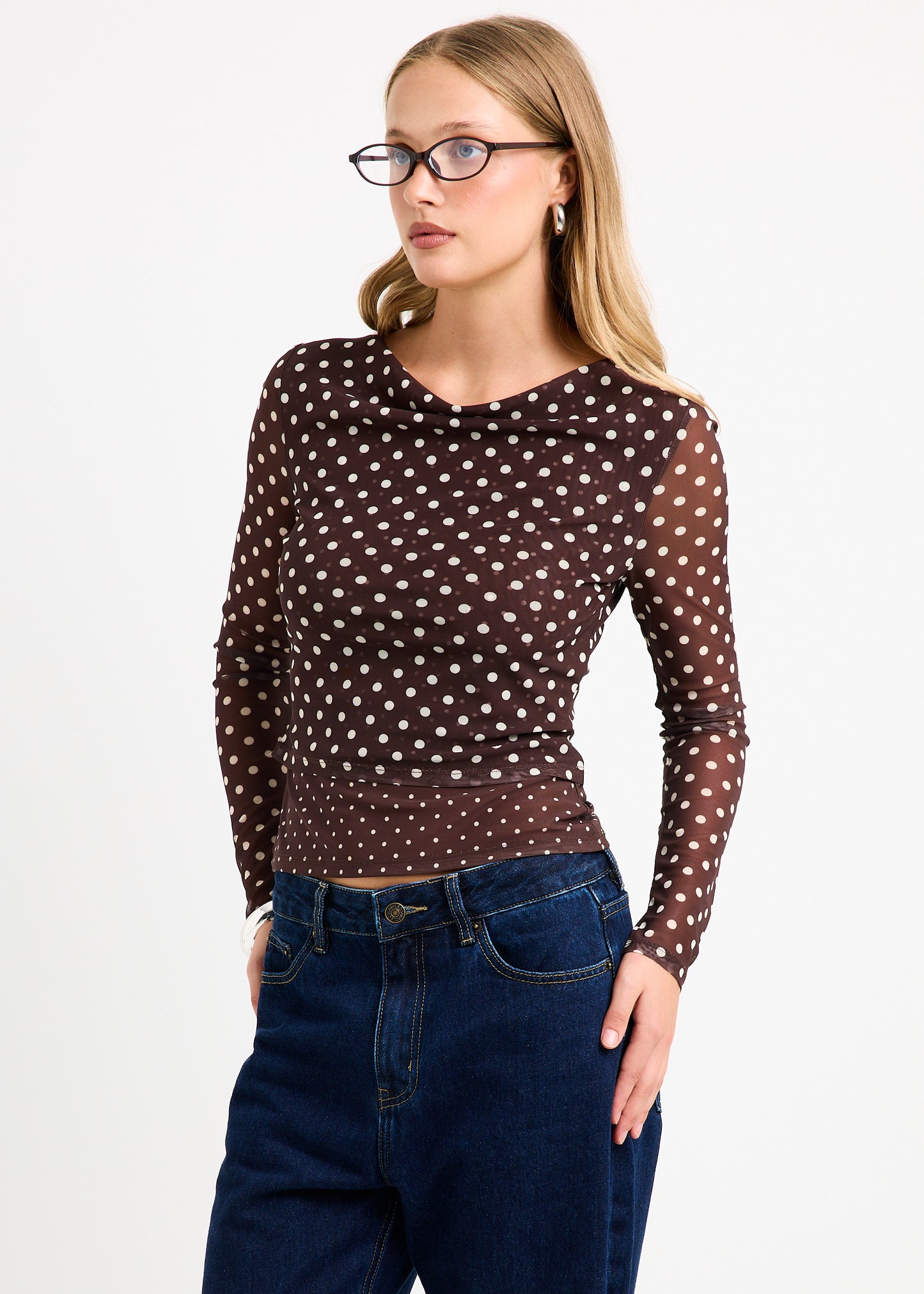 Olivia Spot Mesh Top