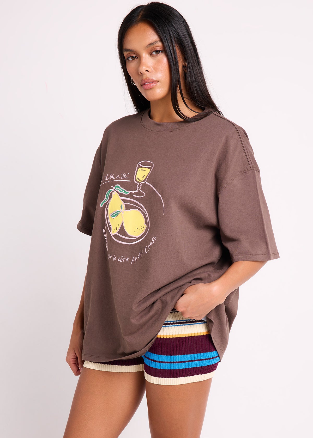 Lemon Life Short Sleeve T-Shirt BROWN