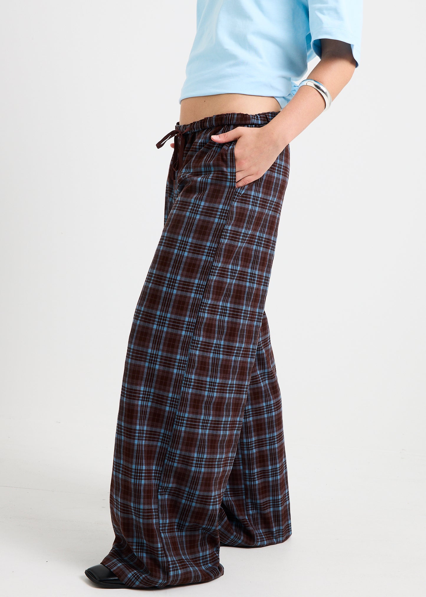 Clio Plaid Wide Leg Pants