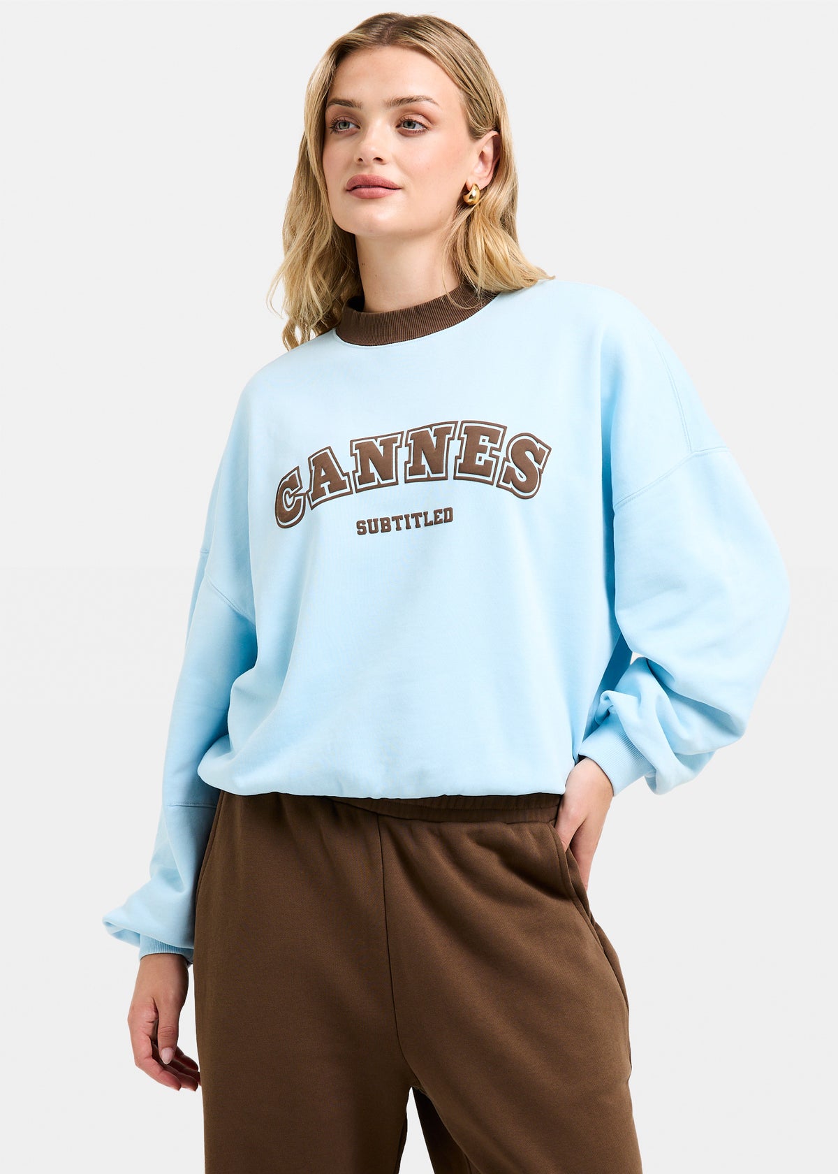 Cannes Contrast Crew Neck Jumper BAY BLUE