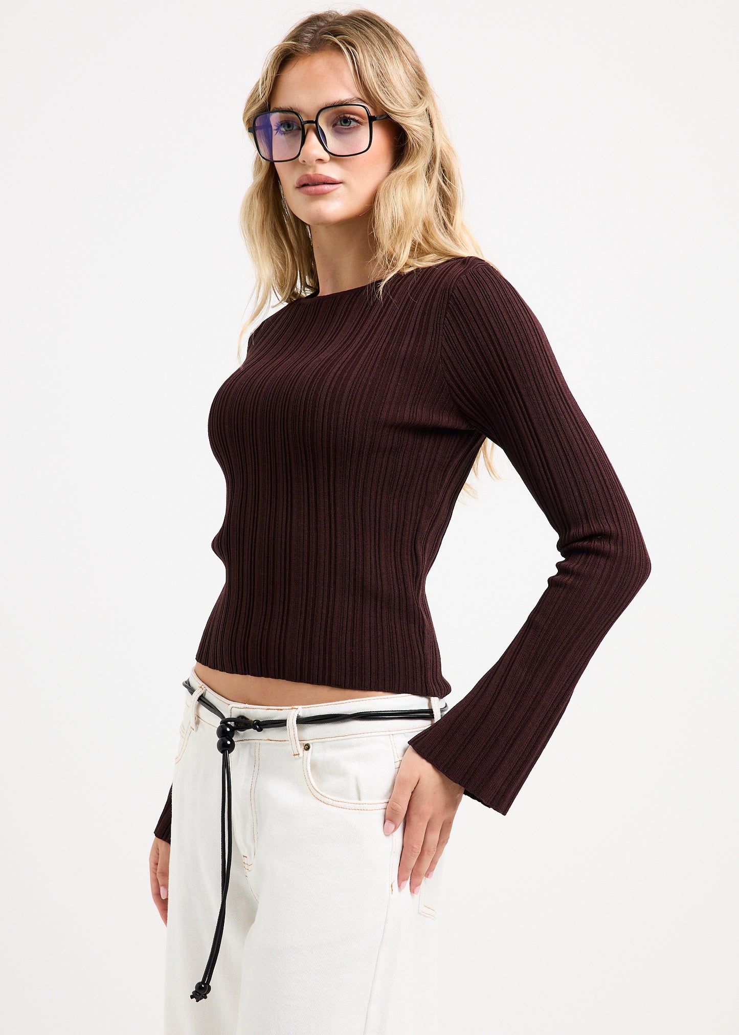 Holland Boat Neck Long Sleeve Knit Top