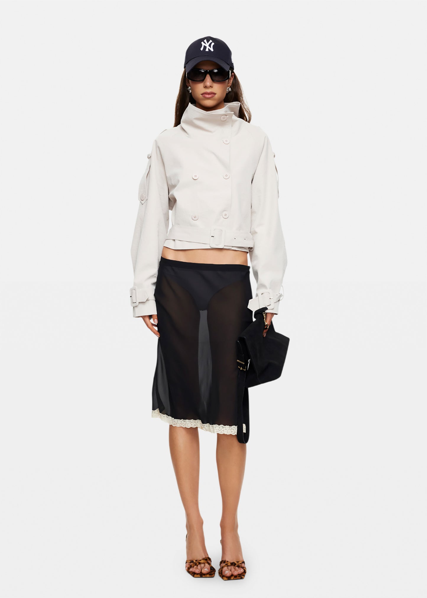 Blanc Cropped Trench