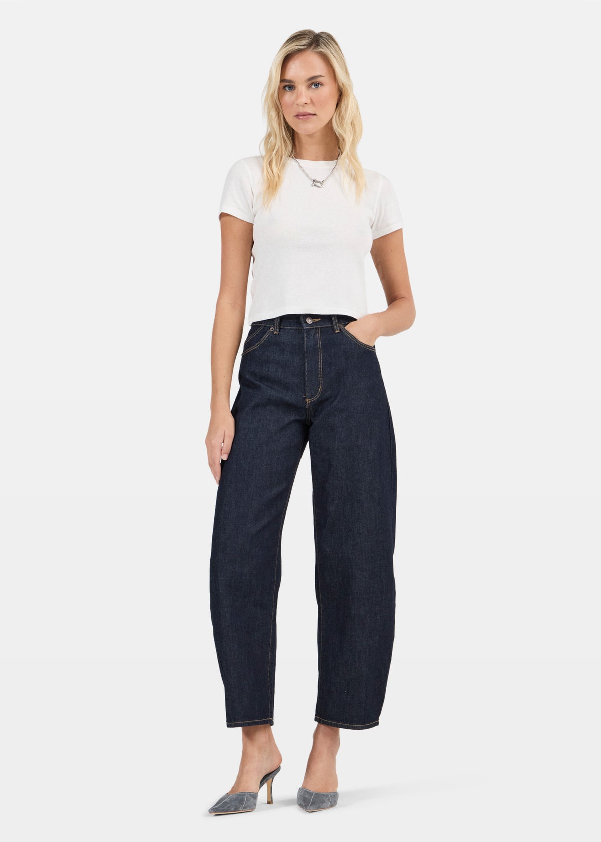 Gigi Barrel Denim Jeans RINSE DENIM