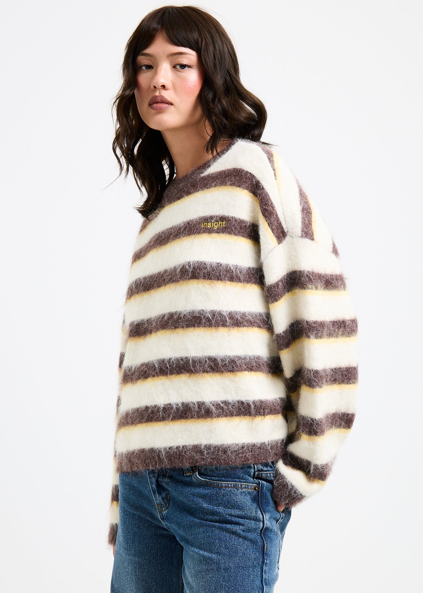 Aisha Brushed Stripe Crew Knit