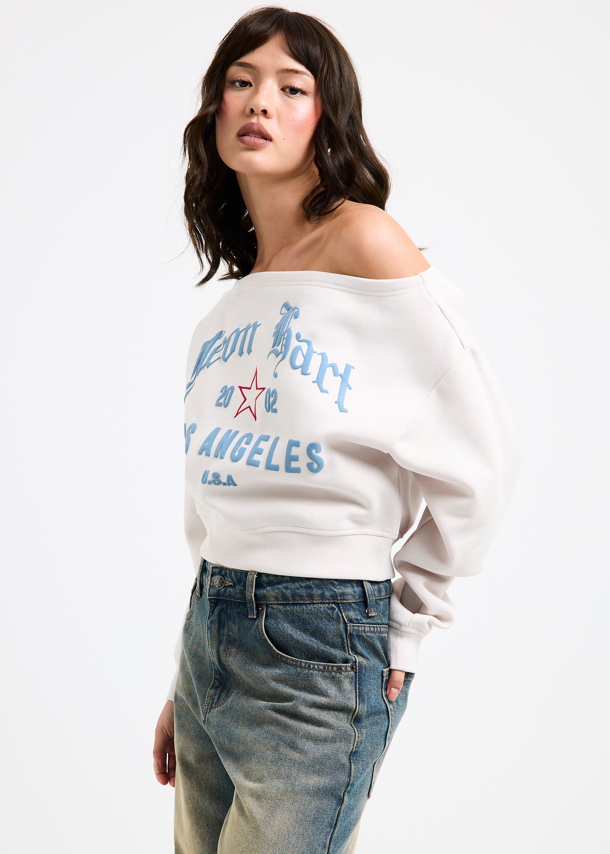 Corsica Off Shoulder Long Sleeve Top STONE