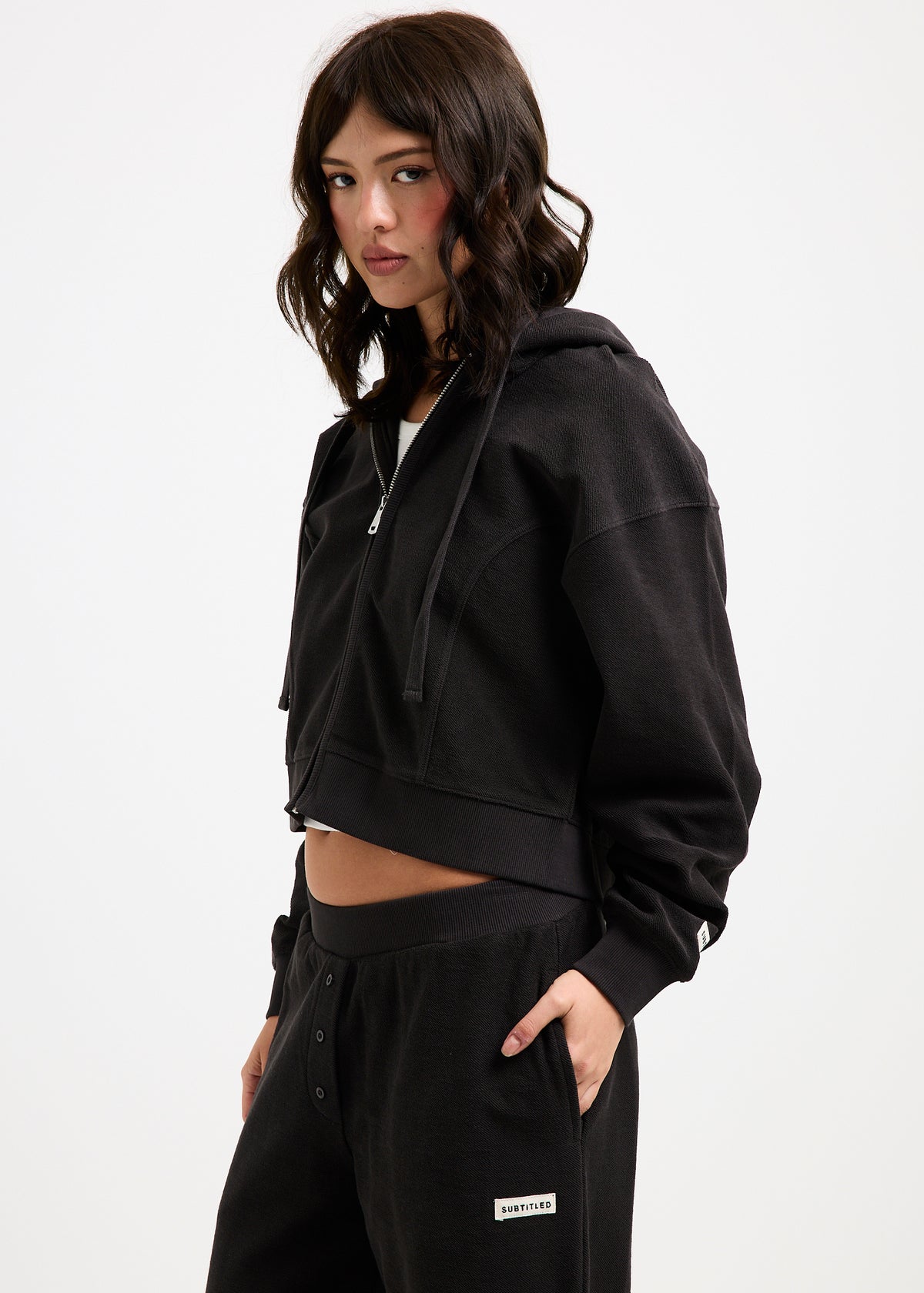 Palisades Terry Zip Thru Hoodie CHARCOAL