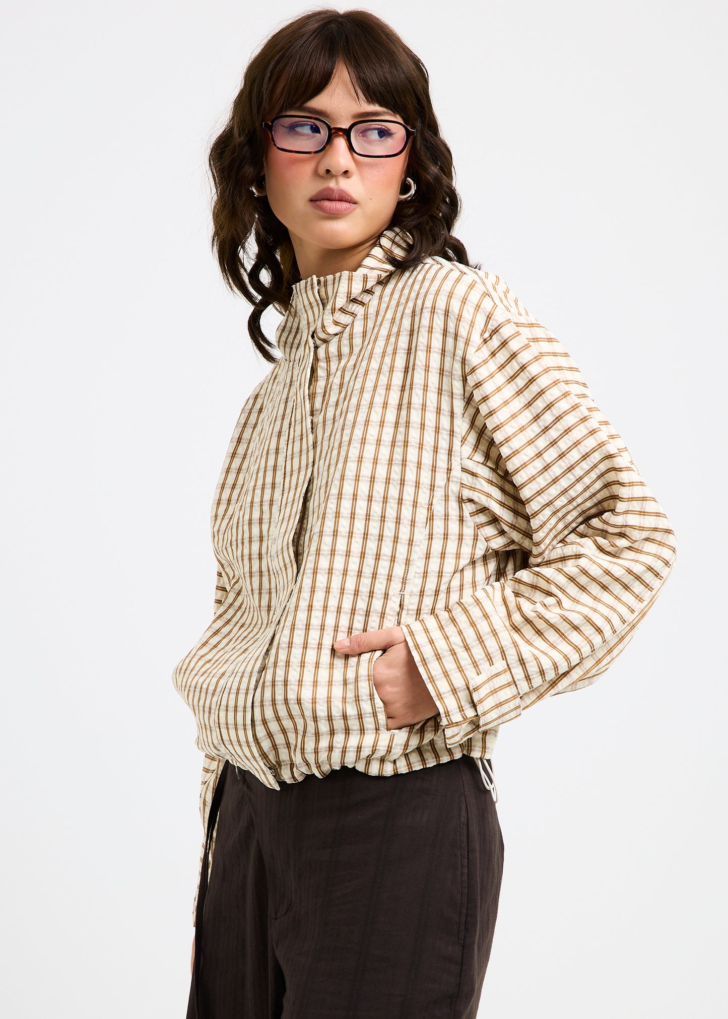 Myla Puckered Check Windbreaker
