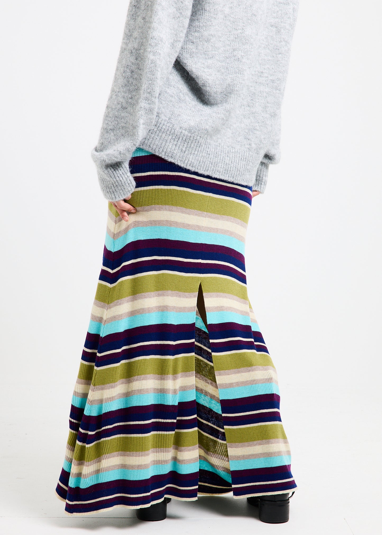 Verona Striped Knit Maxi Skirt