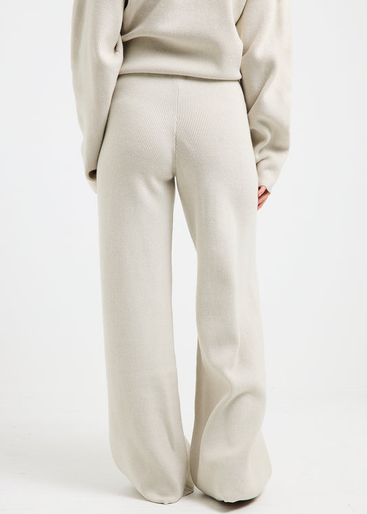 Agnes Rib Wide Leg Pants IVORY
