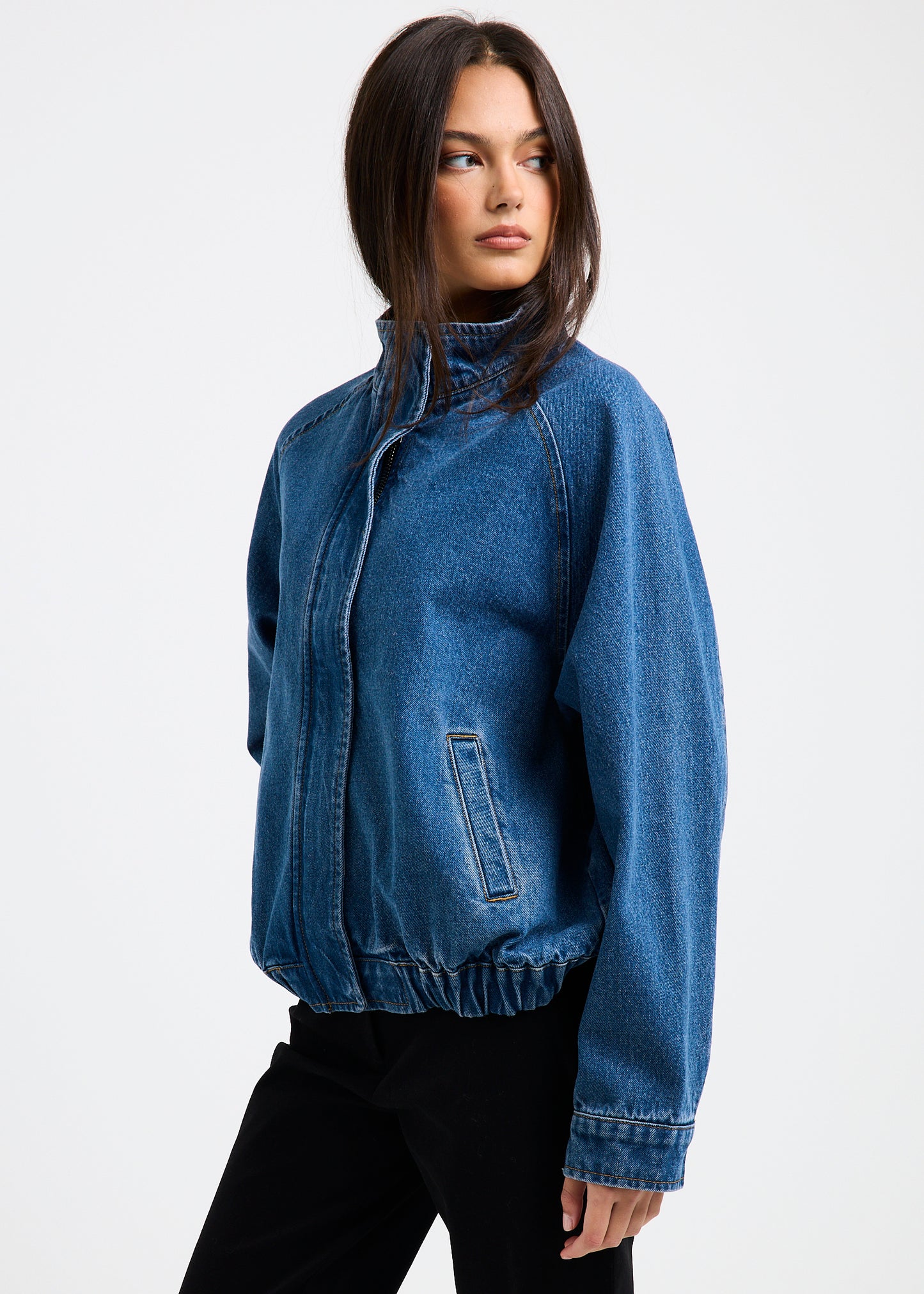 Talia Denim Funnel Jacket