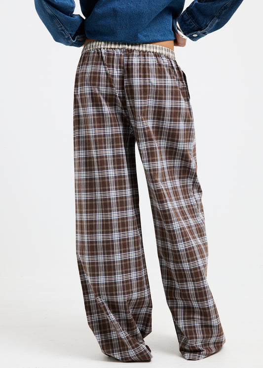Edith Check Pants BROWN CHECK