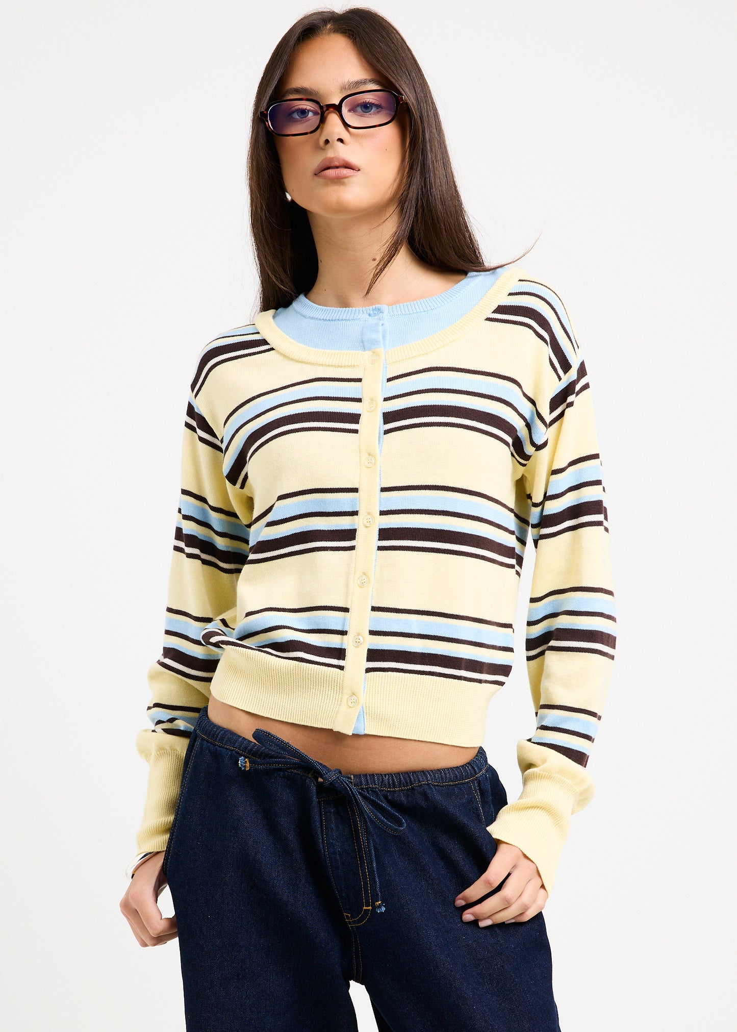 Odessa Double Knit Stripe Cardigan