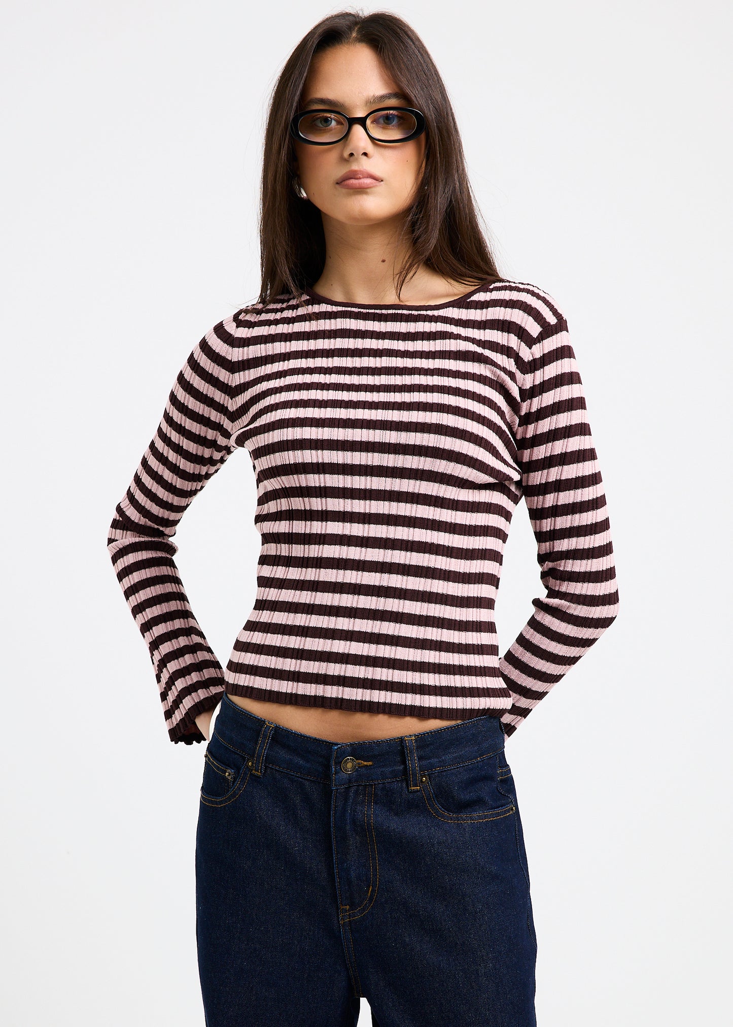 Holland Boat Neck Long Sleeve Knit Top