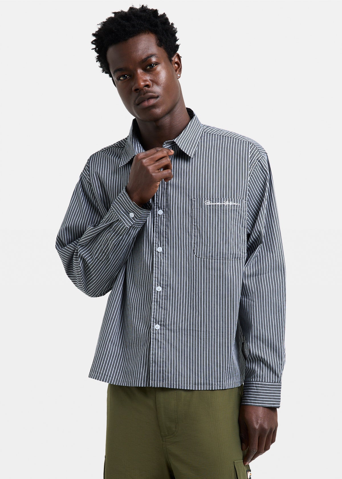 Miami Striped Long Sleeve Shirt GREY