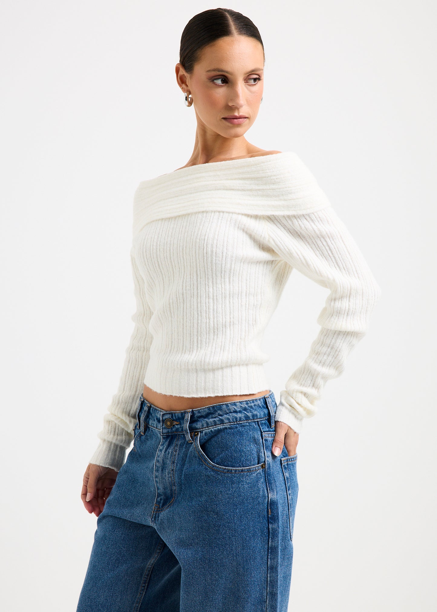 Claudia Off Shoulder Rib Knit Top