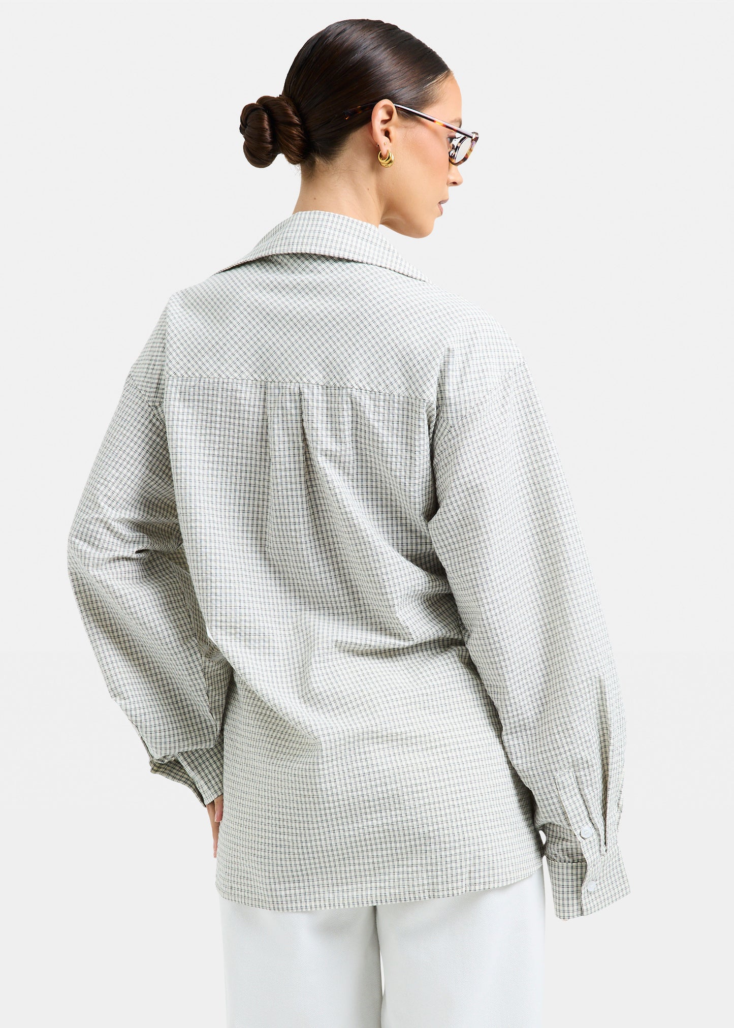 Lauren Plaid Boyfriend Wrap Long Sleeve Shirt