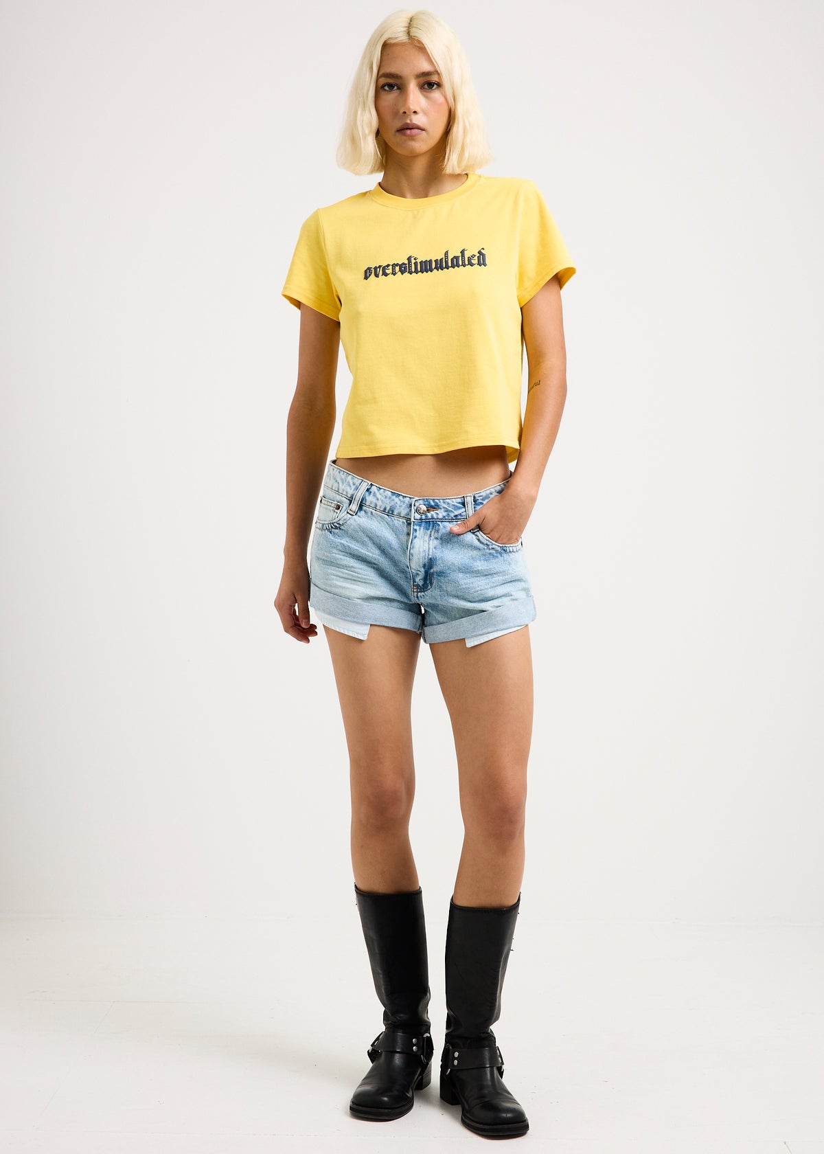 Melody Rolled Denim Shorts VINTAGE BLEACH