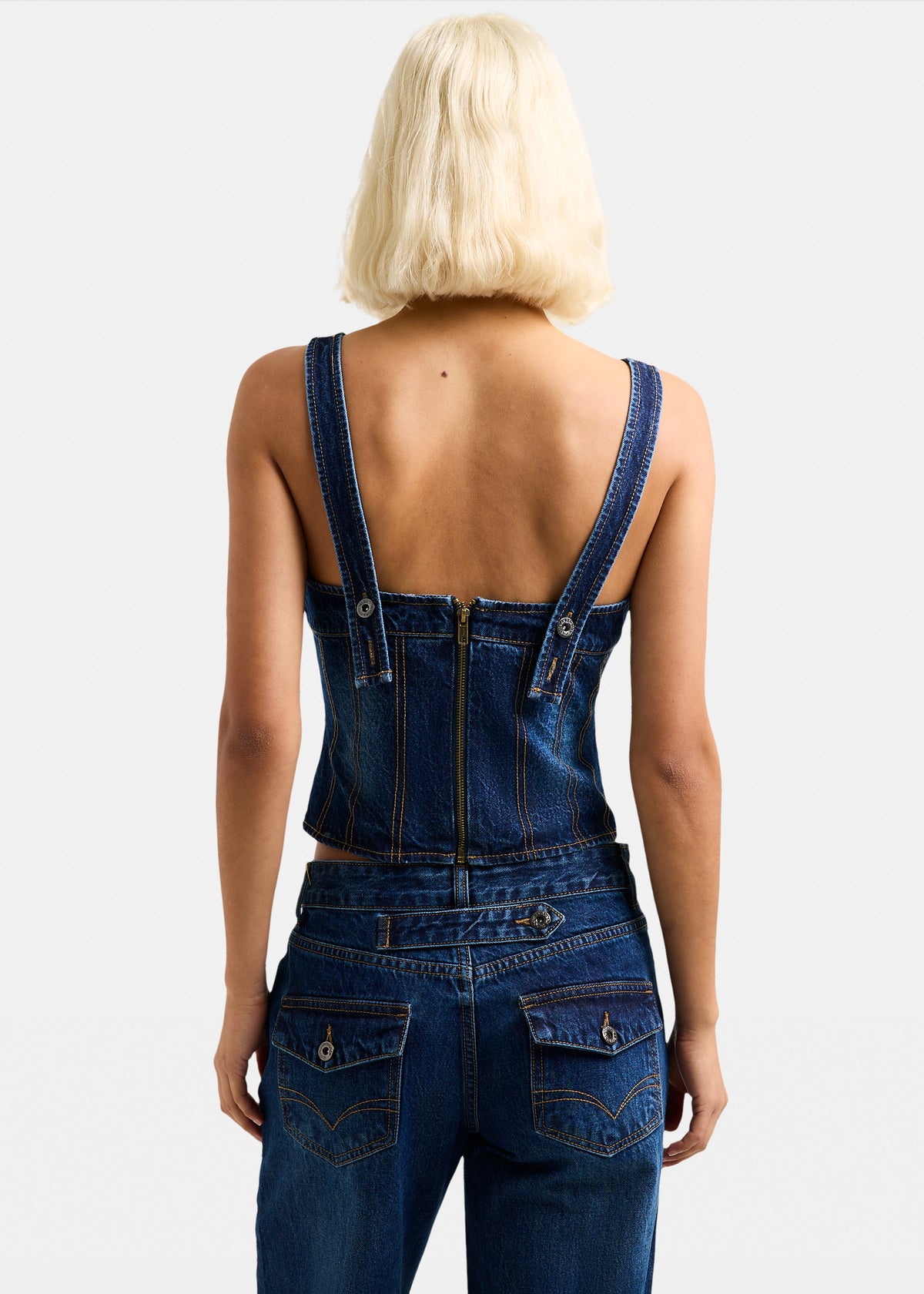 Greta Panel Denim Top