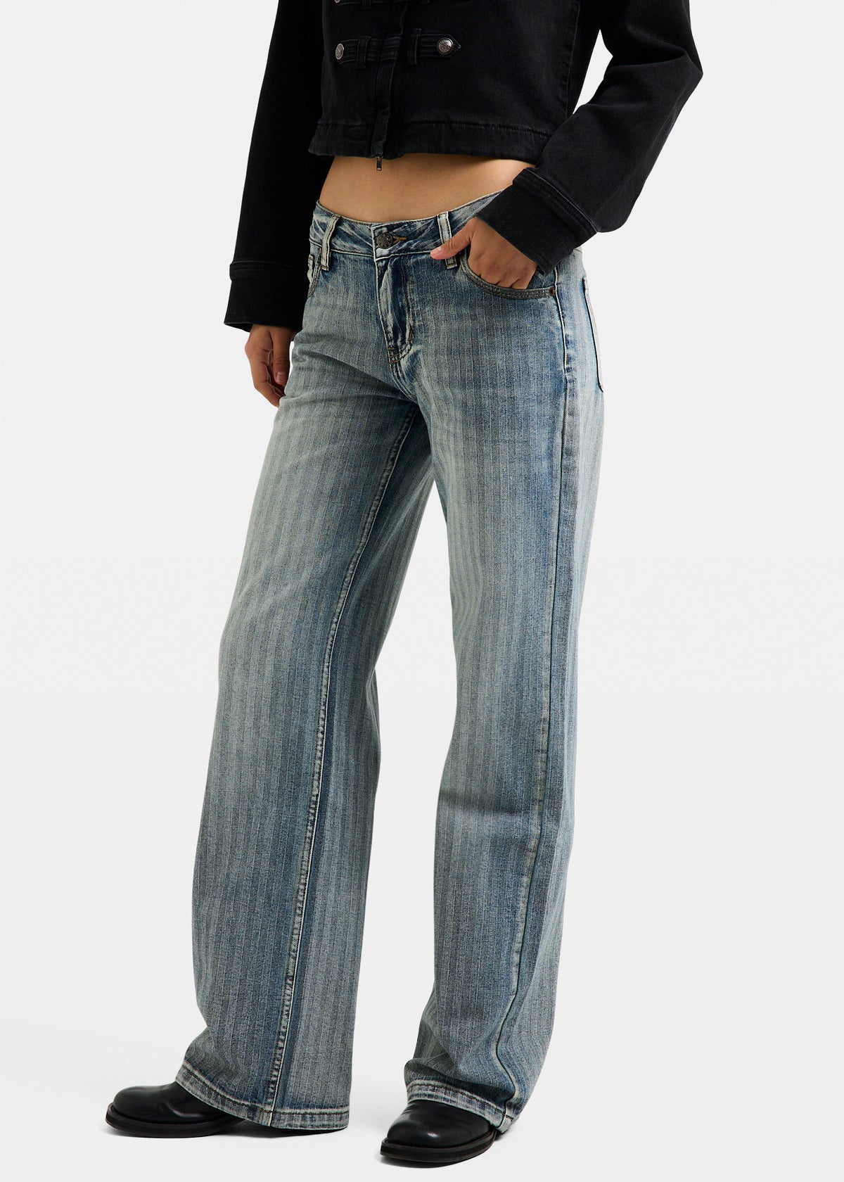 Pelly Pinstripe Low Denim Jeans