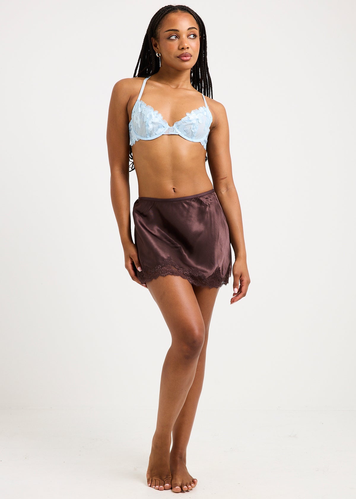 Ebba Embroidery Mesh Underwire BLUE