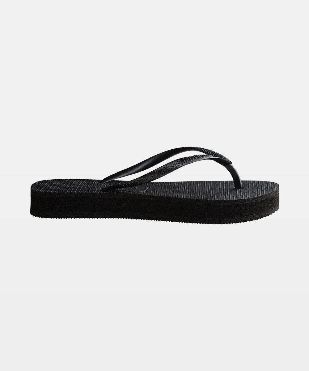 Slim Flatform Flip Flops BLACK