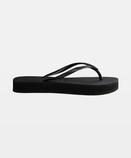 Slim Flatform Flip Flops BLACK