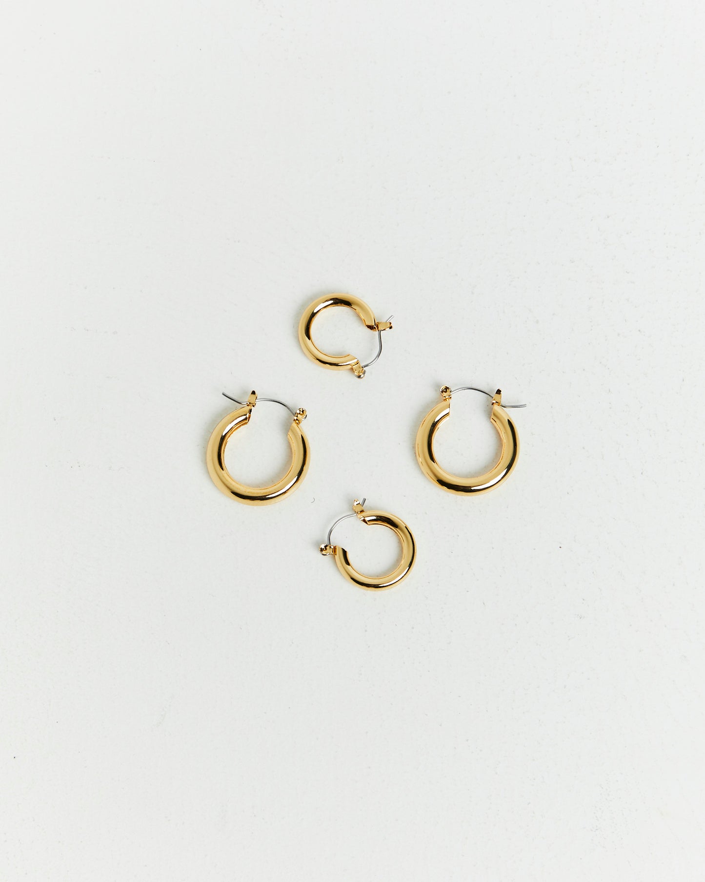 14k Classic Hoops Set Plated