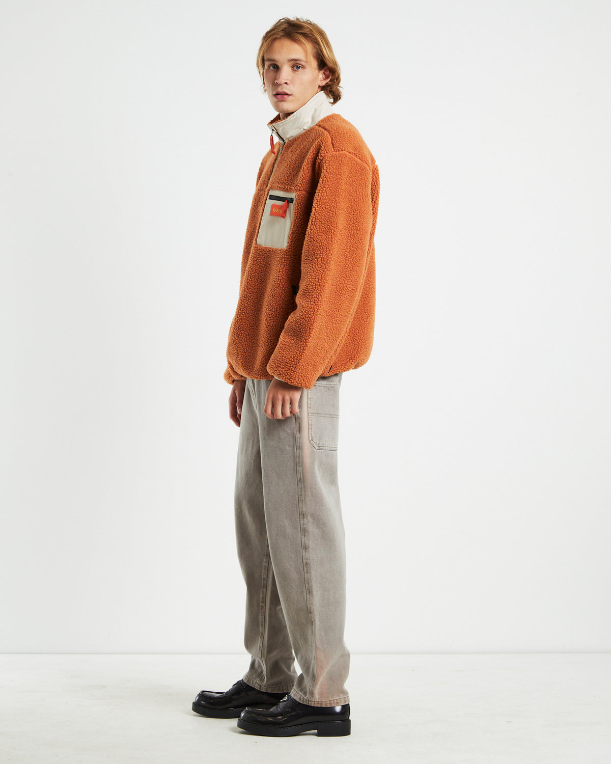 Cultures 1/4 Sherpa Jumper Rust Orange RUST
