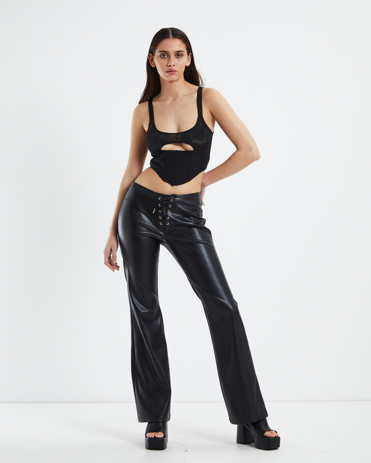 Valerie Cut Out Corset Black BLACK