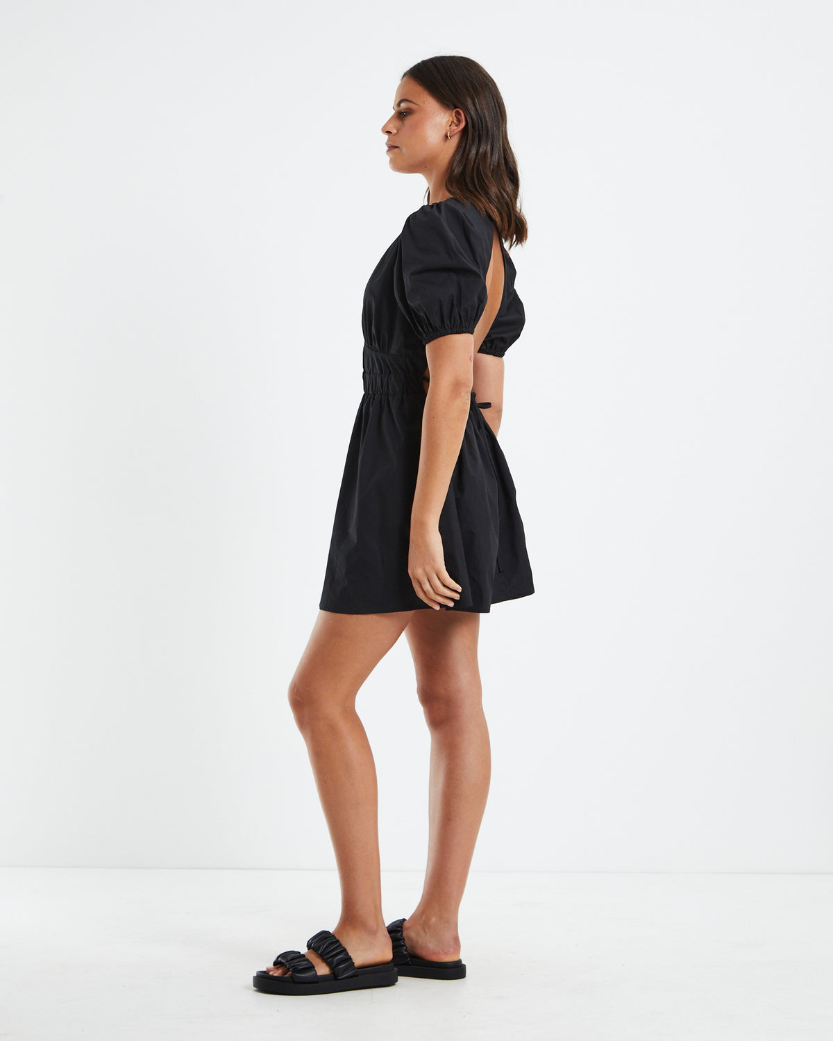 Piper Puff Sleeve Mini Dress BLACK