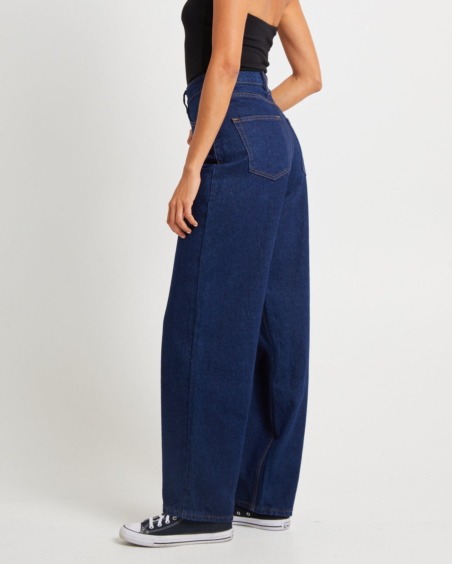 Hailey High Rise Baggy Jeans Ink Blue