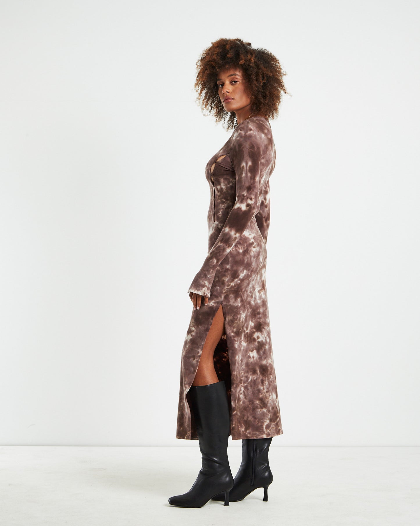 Stammy Cut Out Midi Dress Acid Wash Multi