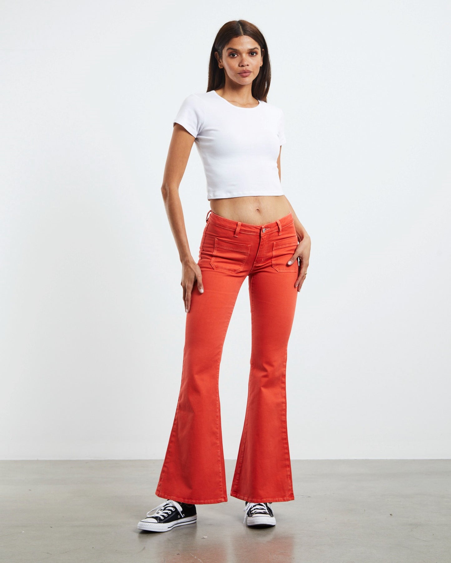 Sailor Low Flare Jeans Scarlet Coral