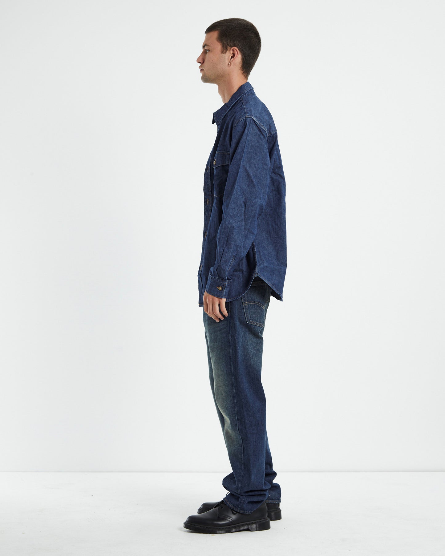 Relaxed Fit Western Long Sleeve Shirt Revere Blue