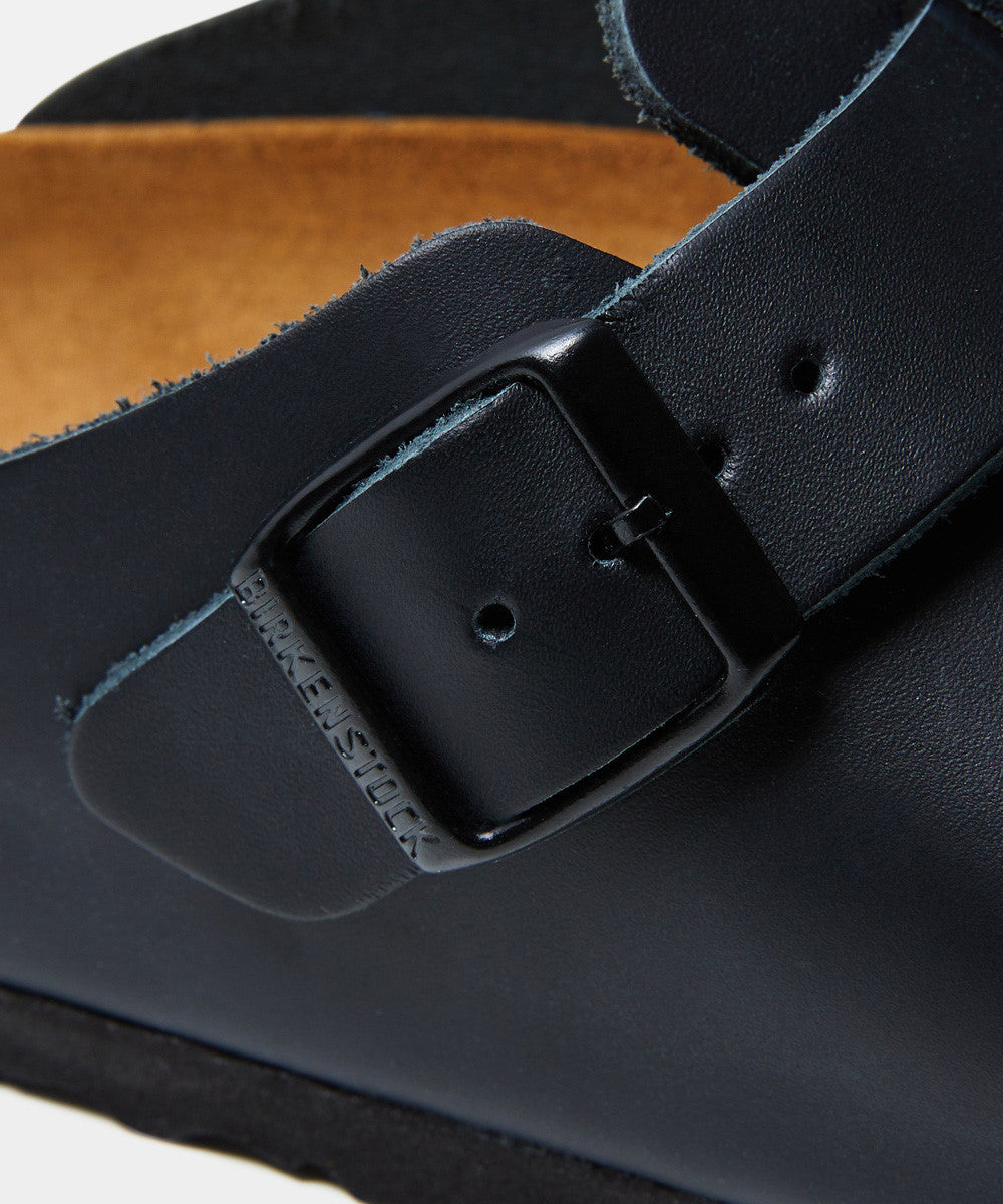Boston Regular Smooth Leather Classic Footbed Sandals Black