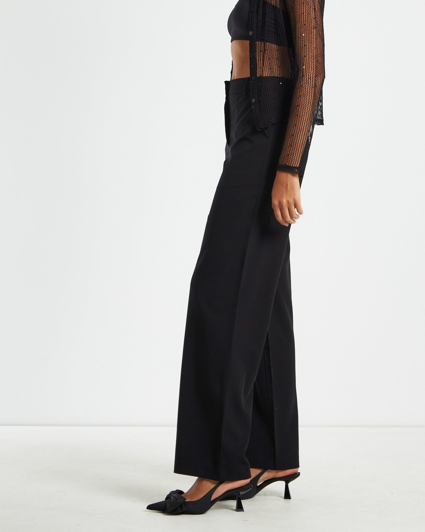 Valerie Straight Leg Suit Pants in Black